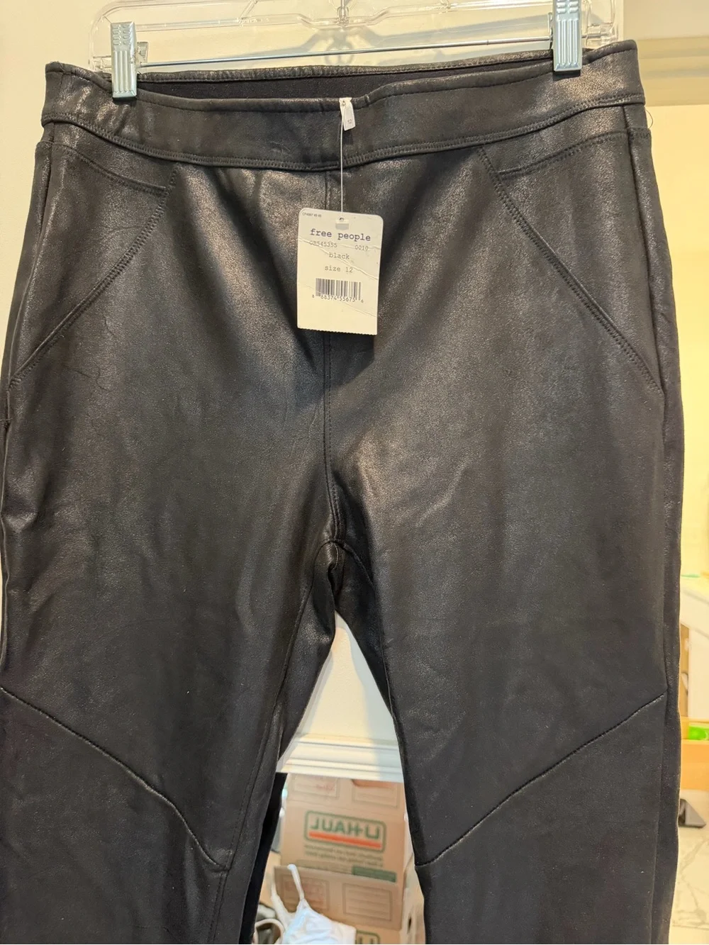 Free People Black Faux Leather Leggings
